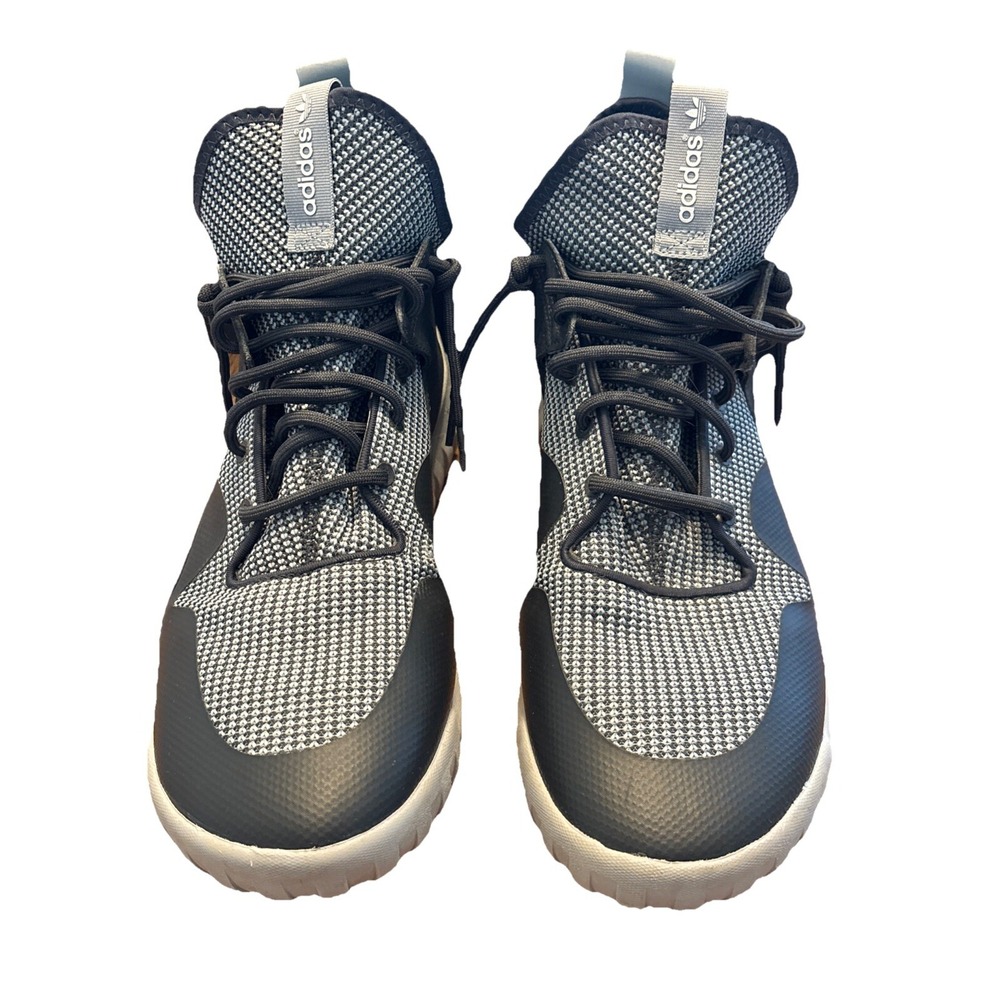 Adidas Tubular X Sneakers Mens 13 Black Grey Knit AF6368 Mid Top Lifestyle Shoes
